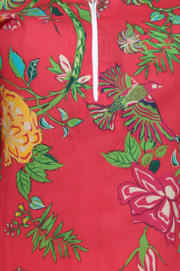 Ruzzell  crape mutlicolor printed Front open Angrakha Kurti - Image 4