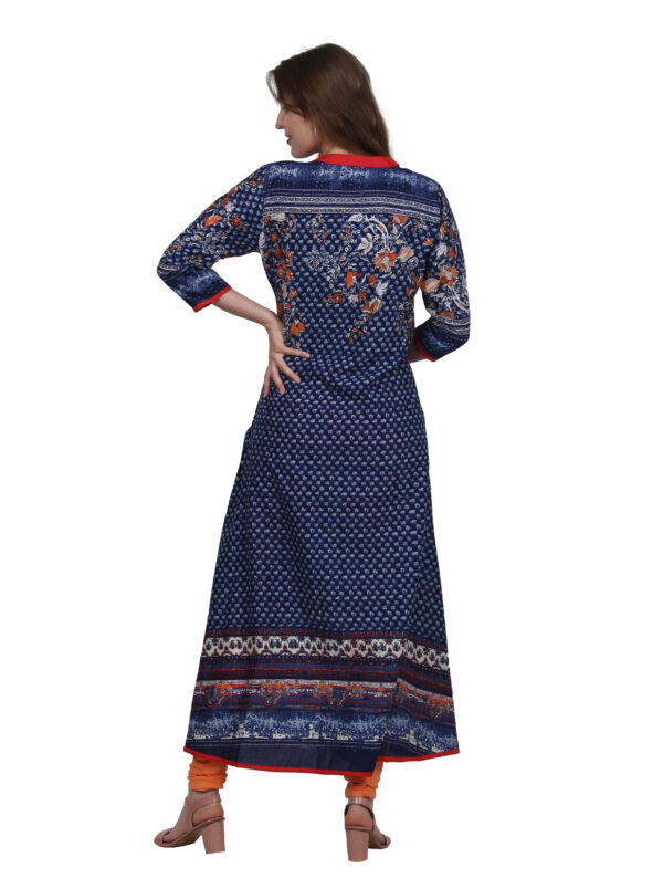 Ruzzell Blue printed Flaired Kurti - Image 6