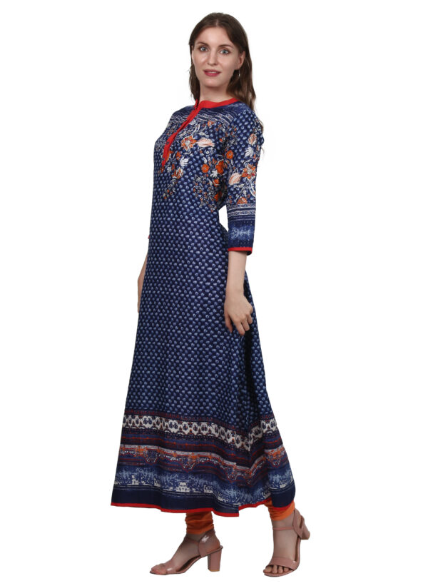 Ruzzell Blue printed Flaired Kurti