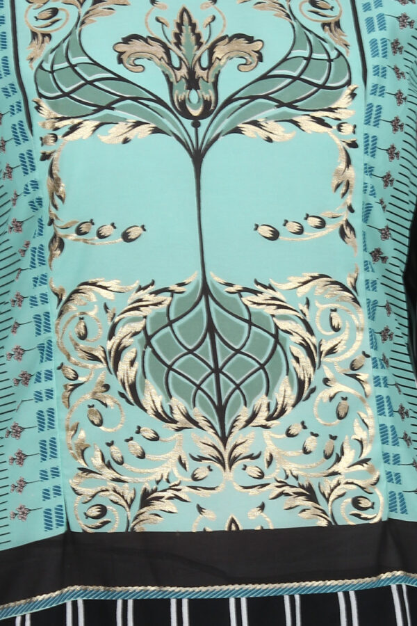 Ruzzell Black stipe and Printed Geogette Plazzo Set - Image 6