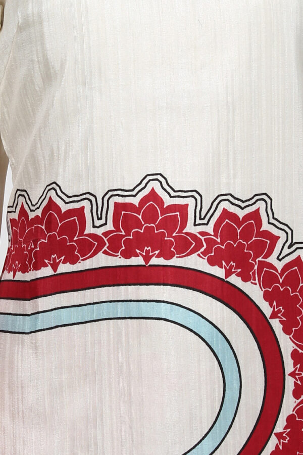 Ruzzell Off white silk printed Straight Kurti - Image 2