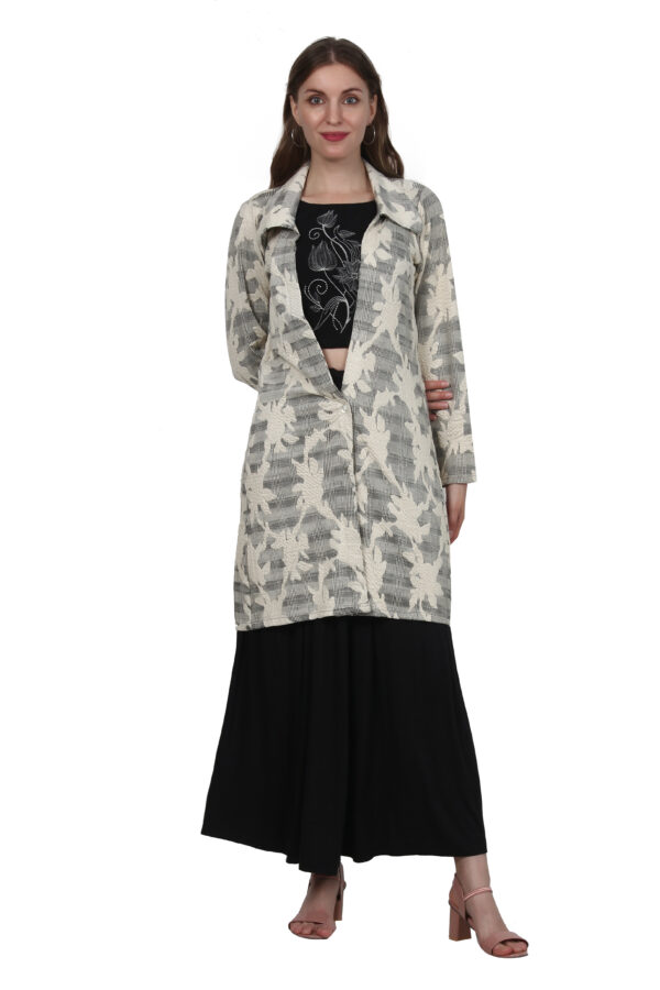 Ruzzell Black Crop Top Plazzo Jacket 3 piece Set - Image 2