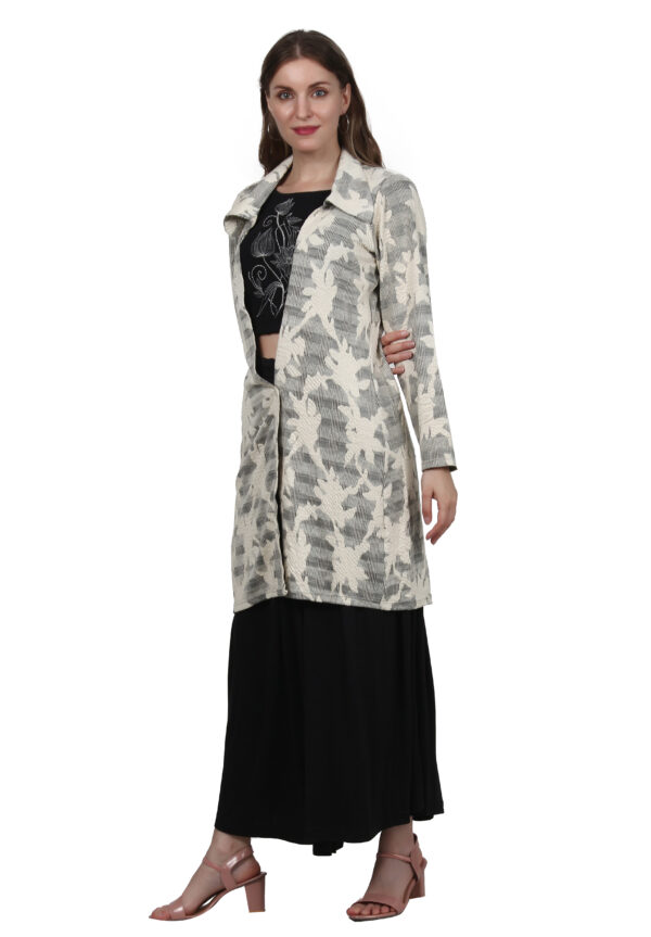 Ruzzell Black Crop Top Plazzo Jacket 3 piece Set