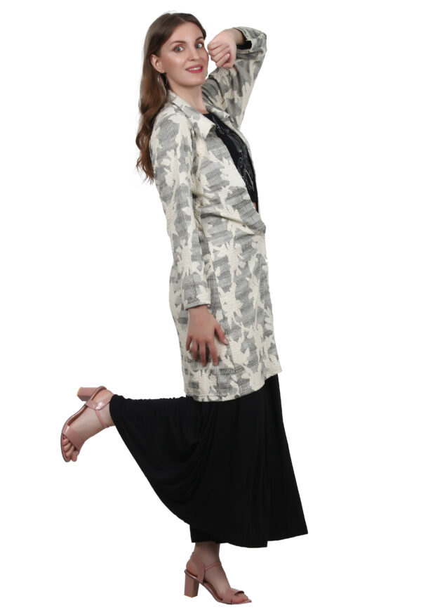 Ruzzell Black Crop Top Plazzo Jacket 3 piece Set - Image 3