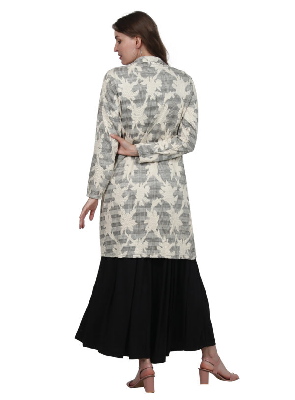 Ruzzell Black Crop Top Plazzo Jacket 3 piece Set - Image 4