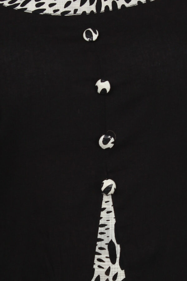 Ruzzell Black sleeveless cotton Kurti - Image 3