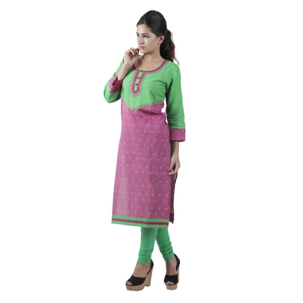 Women Embroidered Cotton Rayon Straight Kurtai  (Multicolor) - Image 5
