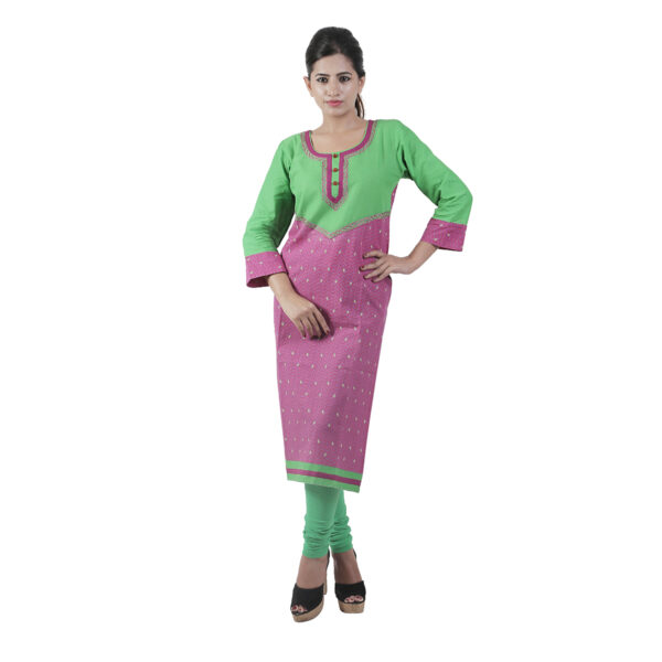 Women Embroidered Cotton Rayon Straight Kurtai  (Multicolor) - Image 3