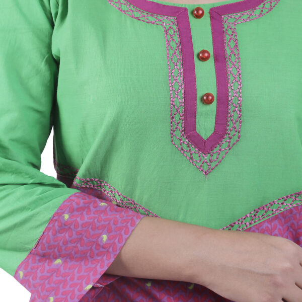Women Embroidered Cotton Rayon Straight Kurtai  (Multicolor) - Image 2