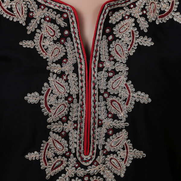 Women Self Design Cotton Rayon Straight Kurta  (Black) - Image 6