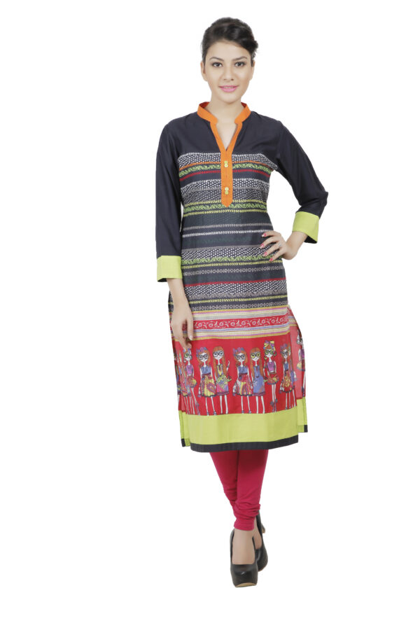 Women Printed Viscose Rayon A-line Kurti