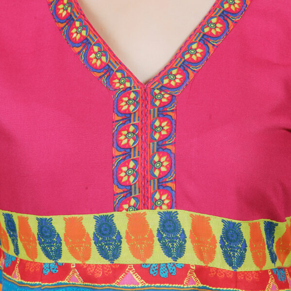 Women Embroidered Viscose  Straight Kurti - Image 2