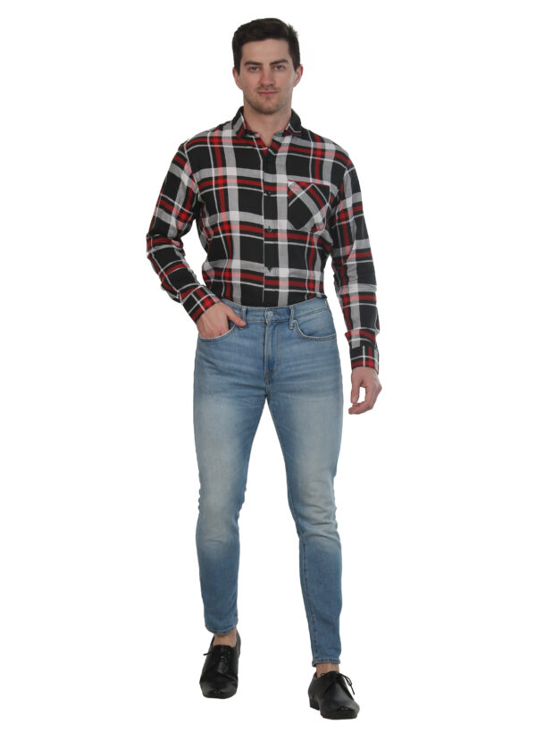 Men Comfort Fit Checkered Spread Collar Casual Shirt - Image 8