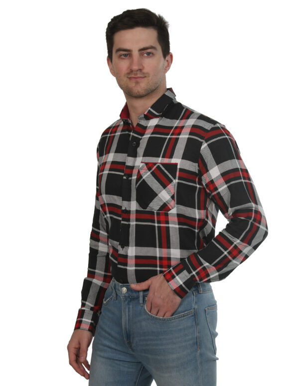 Men Comfort Fit Checkered Spread Collar Casual Shirt - Image 6