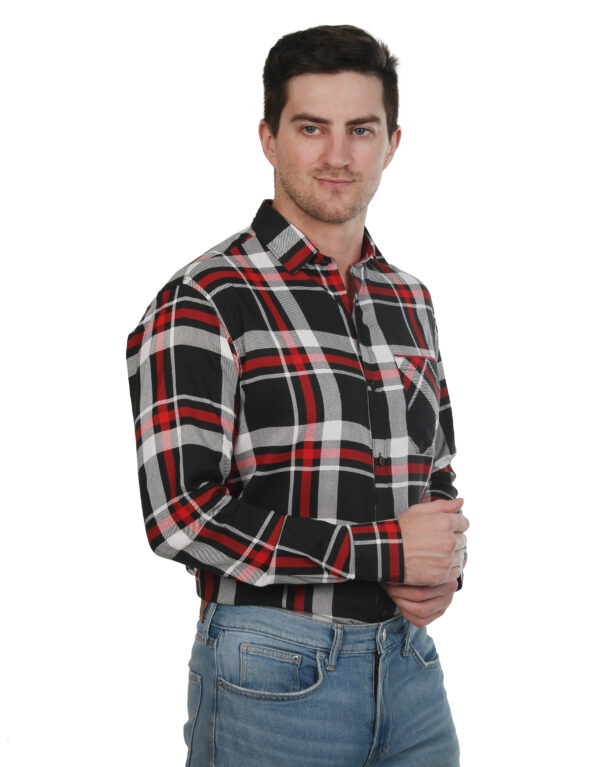 Men Comfort Fit Checkered Spread Collar Casual Shirt - Image 4