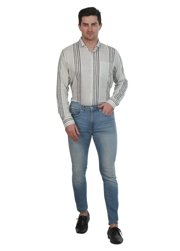 Men Slim Fit Checkered Button Down Collar Casual Shirt - Image 7