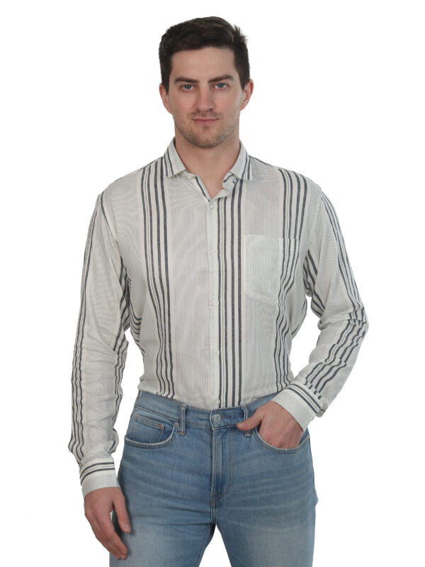 Men Slim Fit Checkered Button Down Collar Casual Shirt - Image 6