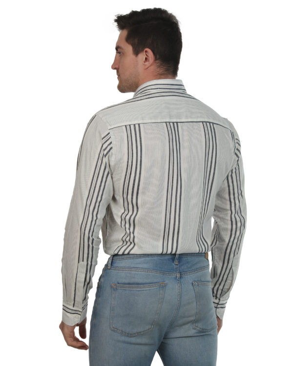 Men Slim Fit Checkered Button Down Collar Casual Shirt - Image 3