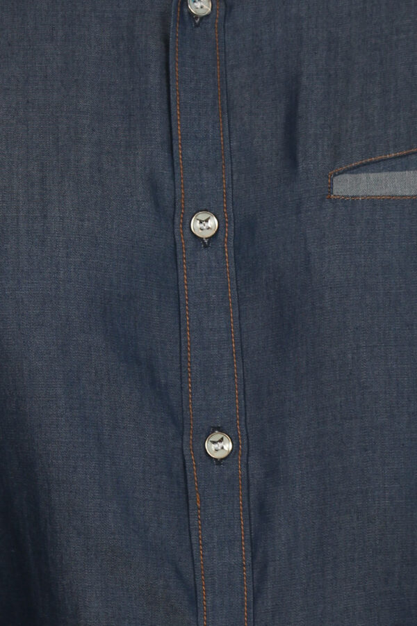 Men Regular Fit Solid Spread blue Collar Casual Shirt - Image 4